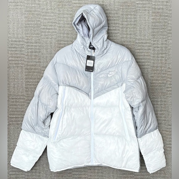 Nike Other - NIKE Sportswear Puffer Coat Gray/White NWT